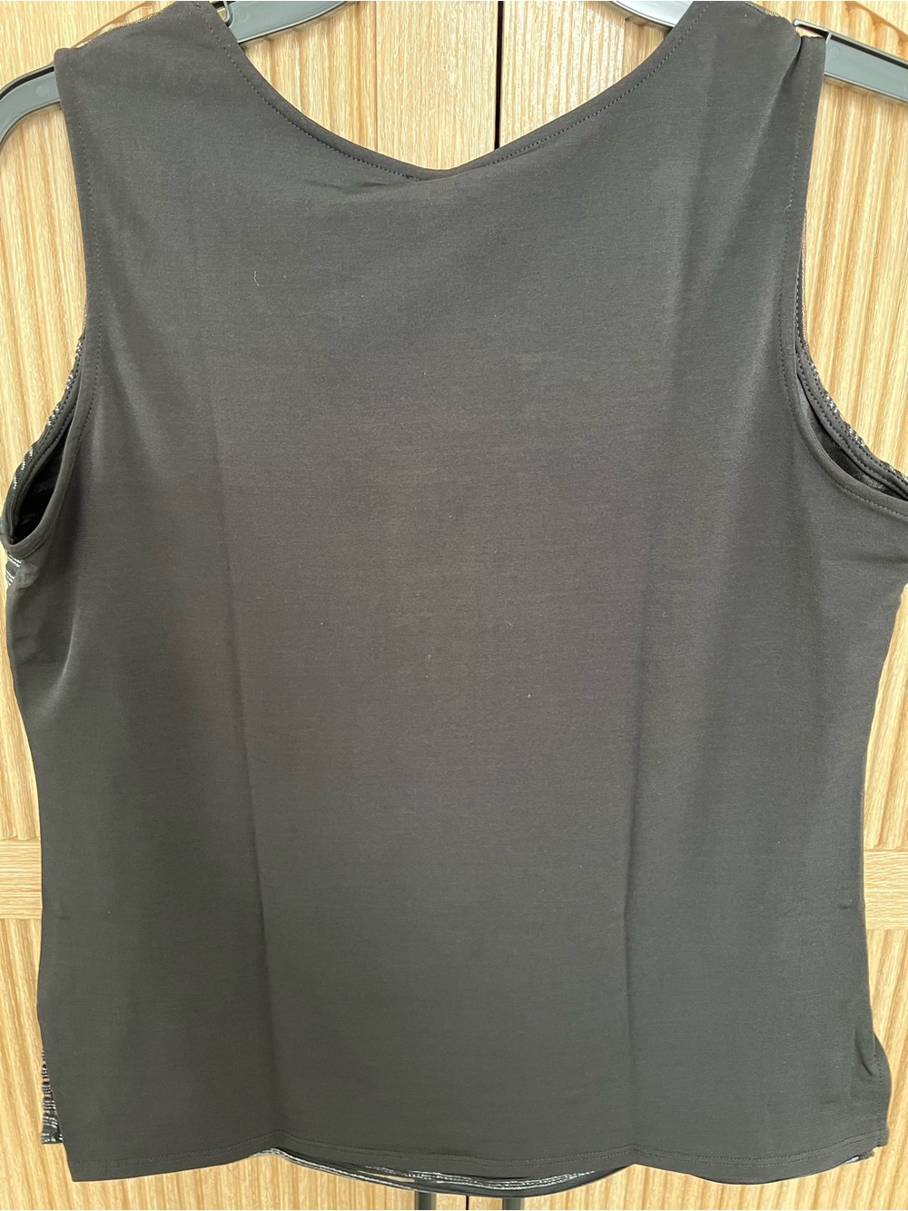 Connie Black and Silver Striped Sleeveless Tank Top - Picture 4 of 10